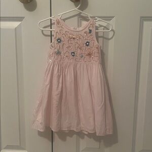 Pink Floral Dress - Embellished with Sequins and Little Stones by Billieblush